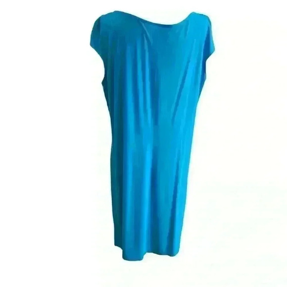 Chico's Taryn Tee Shirt Dress Size 12/14 Robin Egg Blue Stretch Flowy Casual - Picture 8 of 10
